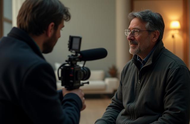 Filmmaker interviewing a subject
