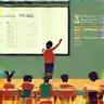 Illustration of learning in a classroom
